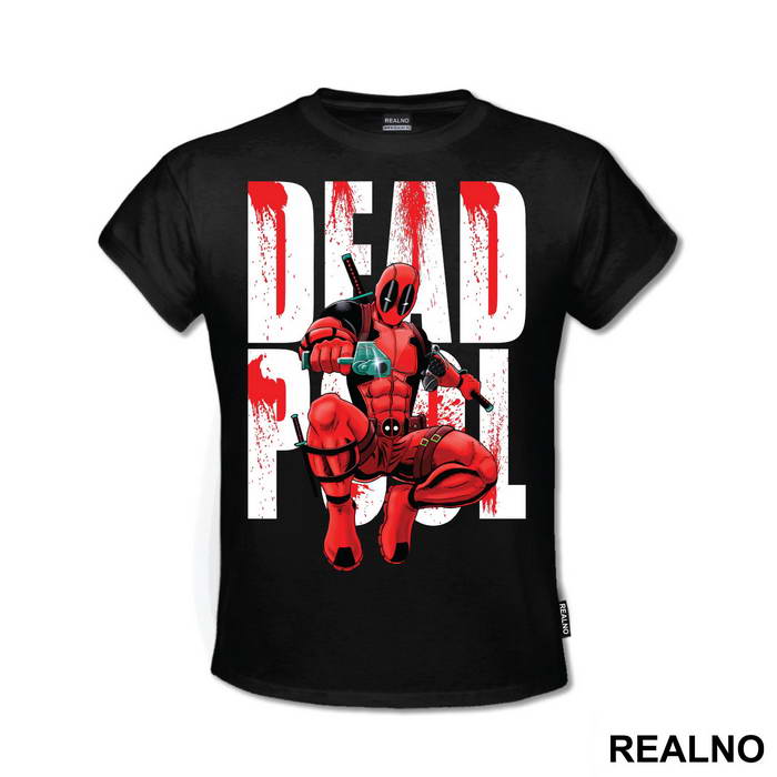 OUTLET - Crna muška majica veličine XL - Deadpool