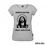 Jesus Saves After Each Level - World Of Warcraft - WOW - Majica