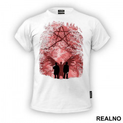 Brothers And Angel - Red - Supernatural - Majica