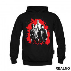 Dean, Sam And Castiel - Black And Red Splatter - Supernatural - Duks Dean, Sam And Castiel - Black And Red Splatter - Supernatural - Duks