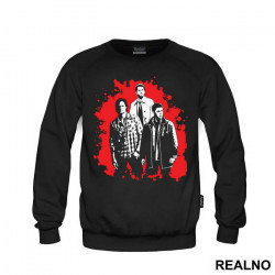 Dean, Sam And Castiel - Black And Red Splatter - Supernatural - Duks Dean, Sam And Castiel - Black And Red Splatter - Supernatural - Duks