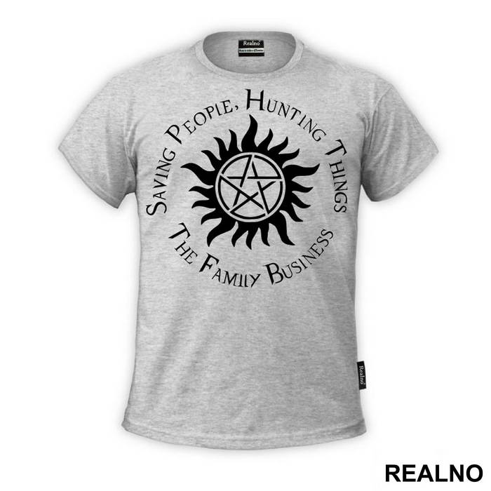Saving People, Hunting Things - The Family Business Circle And Protection Tattoo - Supernatural - Majica
