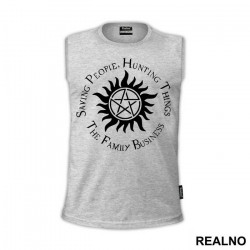 Saving People, Hunting Things - The Family Business Circle And Protection Tattoo - Supernatural - Majica Saving People, Hunting Things - The Family Business Circle And Protection Tattoo - Supernatural - Majica