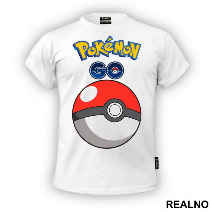 Poké Ball And Logo - Pokemon - Go - Majica