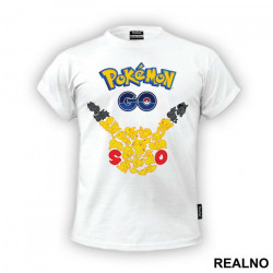 Characters In The Shape Of Pikachu - Pokemon - Go - Majica