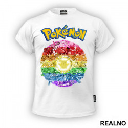 Poké Ball With All Characters - Pokemon - Majica