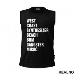 West Coast Synthesizer Beach Bum Gangster Music - Muzika - Majica