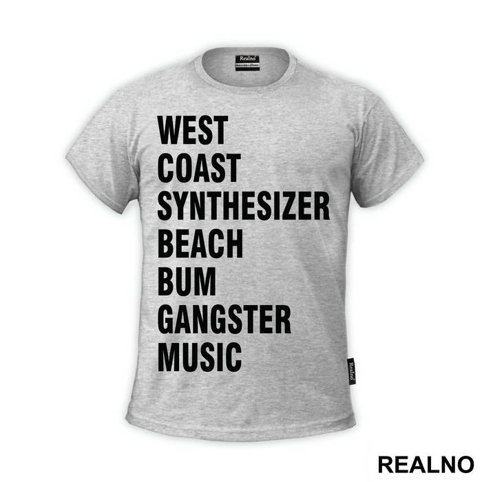 West Coast Synthesizer Beach Bum Gangster Music - Muzika - Majica