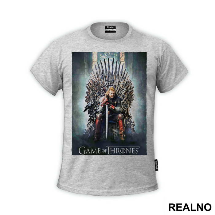 Ned Stark On The Iron Throne, Color - House Stark - Game Of Thrones - GOT - Majica