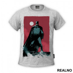 Red Background And The Moon - Batman - Majica