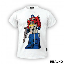 Optimus Prime Standing With A Gun - Transformers - Majica