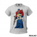 Optimus Prime Standing With A Gun - Transformers - Majica