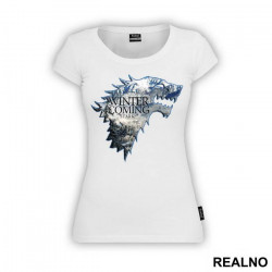 Winter Is Coming Snow Dire Wolf Sigil - Game Of Thrones - GOT - Majica