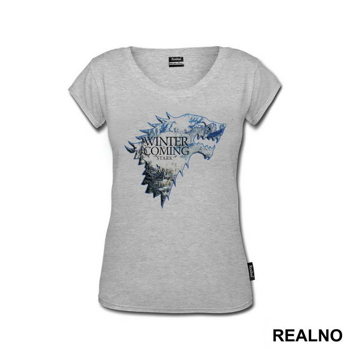 Winter Is Coming Snow Dire Wolf Sigil - Game Of Thrones - GOT - Majica