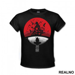 Itachi With Crows And Moon - Uchiha Clan Logo - Naruto - Majica