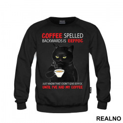 Coffee Spelled Backwards Is Eeffoc - Mačke - Cat - Duks Coffee Spelled Backwards Is Eeffoc - Mačke - Cat - Duks