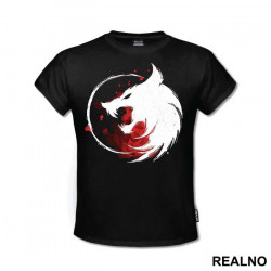 Wolf Head Blood Splash - The Witcher - Majica