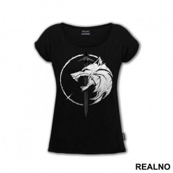 Wolf Head And Geralts Sword - The Witcher - Majica