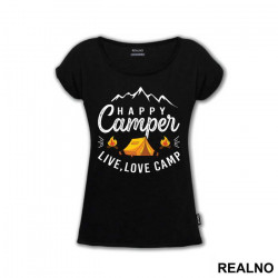 Happy Camper - Live, Love Camp - Planinarenje - Kampovanje - Priroda - Nature - Majica