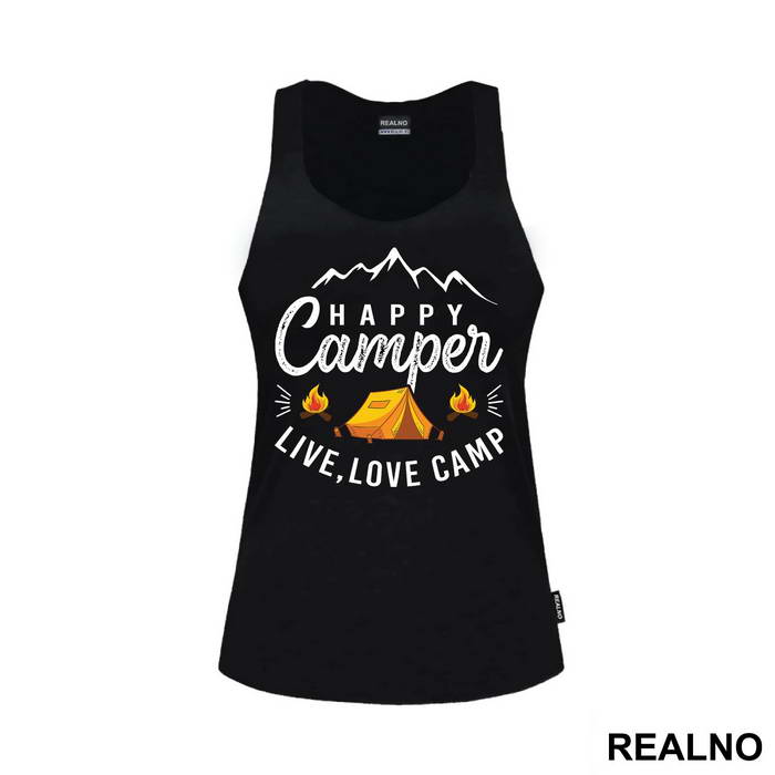 Happy Camper - Live, Love Camp - Planinarenje - Kampovanje - Priroda - Nature - Majica
