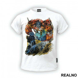 Optimus Prime Holding A Human - Transformers - Majica