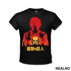 Eren And Colossal Titan Double Exposure - Attack On Titan - Majica