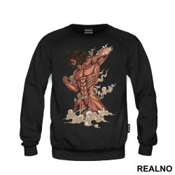 Eren In Titan Form With Smoke - Attack On Titan - Duks