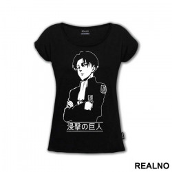 Levi Standing With His Arms Crossed Outline - Attack On Titan - Majica