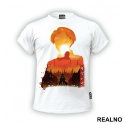 Levi Looking At The Titan Over The Wall - Attack On Titan - Majica