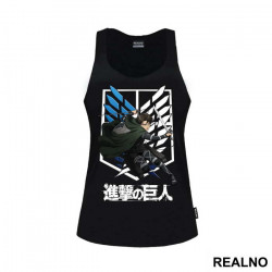 Levi Jumping With His Swords - Attack On Titan - Majica