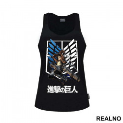 Eren Jumping With His Swords - Attack On Titan - Majica