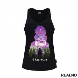 Sasuke With Japanese Text - Naruto - Majica