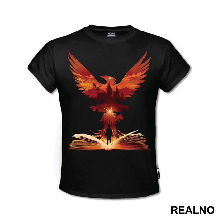 Phoenix Rising Out Of The Book - Harry Potter - Majica