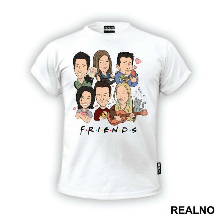 Group Caricatures Logo - Friends - Prijatelji - Majica