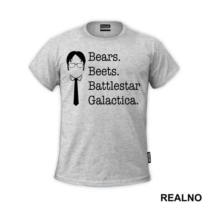 Head Outline - Beard Beets Battlestar Galactica - The Office - Majica