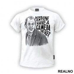 Illustration - Does Anyone Have A Camera Here - The Office - Majica