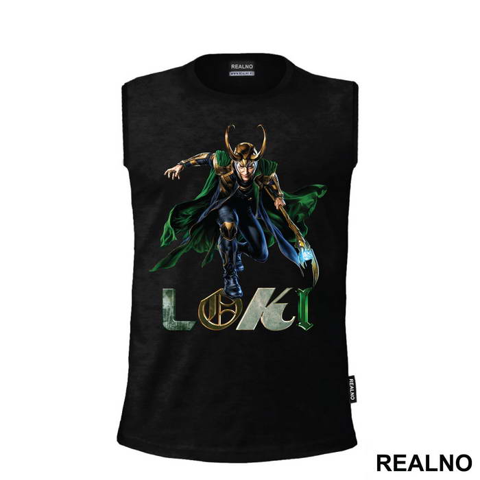 Holding His Staff - Loki - Avengers - Majica