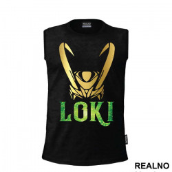 Golden Helmet And Logo - Loki - Avengers - Majica Golden Helmet And Logo - Loki - Avengers - Majica