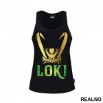 Golden Helmet And Logo - Loki - Avengers - Majica