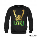 Golden Helmet And Logo - Loki - Avengers - Duks