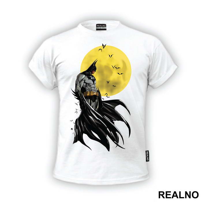 Yellow Moon At Night - Batman - Majica
