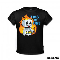 This Is Fine - Minecraft - Majica