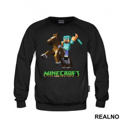 Steve On A Horse - Minecraft - Duks