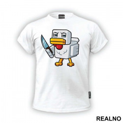 Chicken With A Knife - Minecraft - Majica
