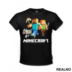Steve And Alex On An Adventure - Minecraft - Majica