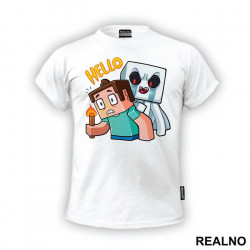 Ghast And Steve - Hello - Minecraft - Majica