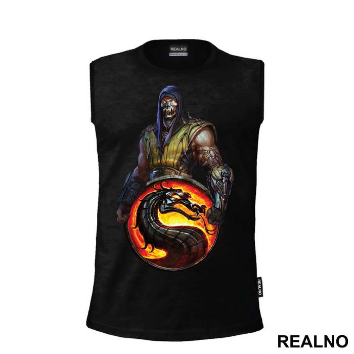 Scorpion And Logo - Mortal Kombat - Majica