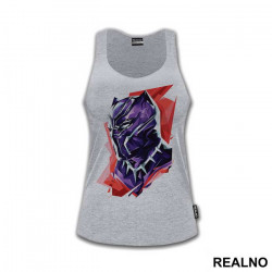 Polygonal Face Portrait - Black Panther - Avengers - Majica