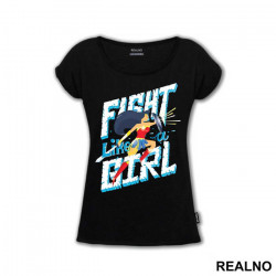 Fight Like A Girl - Jumping - Wonder Woman - Majica