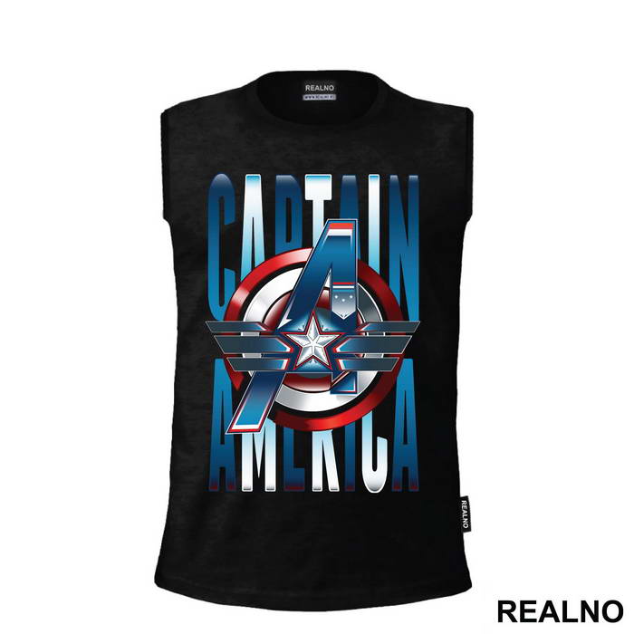 Shield And Logo - Captain America - Avengers - Majica